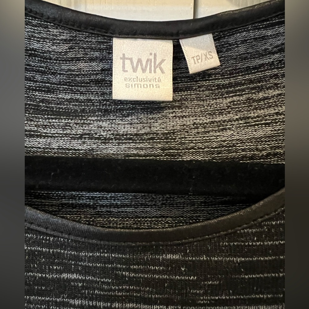 Twik Charcoal and Black 3/4 Sleeve Dress XS - Picture 3 of 7